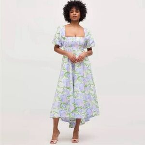 Hill House | Matilda Dress in Blue Hydrangea Cotton, Size L